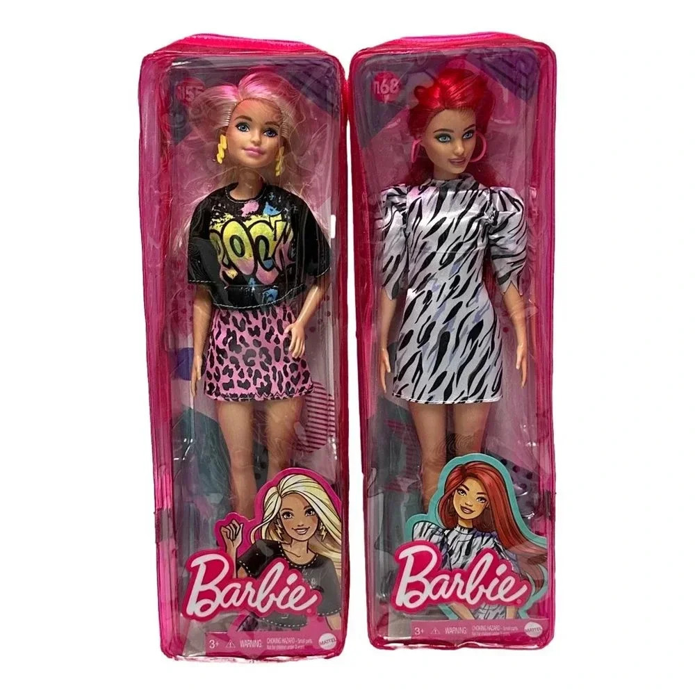 Fashionistas Barbie‎ Fashion Doll Lot 2  Blonde 155 and Red 168 New Sealed